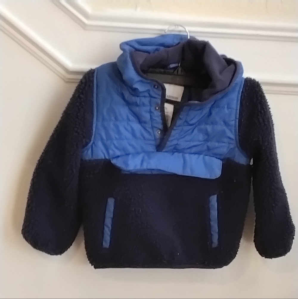 1 Madison Boys Sherpa Hoodie Pullover – Navy & Blue – Size 3T